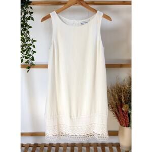 Cupcakes and Cashmere Cream Lace Trim Shift Dress